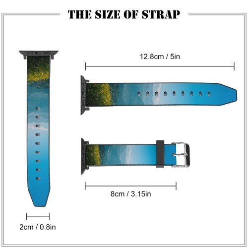 yanfind Watch Strap for Apple Watch Landscape Peak Countryside Domain Slope Pictures Outdoors Nepal Range Public Compatible with iWatch Series 5 4 3 2 1