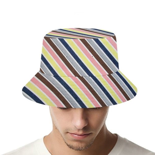 yanfind Adult Fisherman's Hat Texture Macro Textures Diagonal Stripes Fishing Fisherman Cap Travel Beach Sun protection