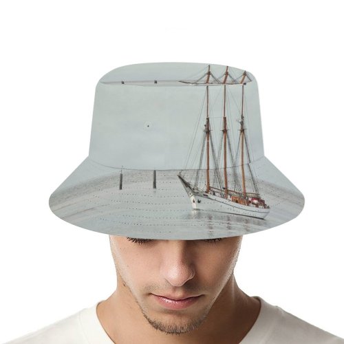 yanfind Adult Fisherman's Hat Windjammer Relaxing Sky Vehicle Sails Sailboat Calm Atmospheric Sail Boat Big Tallship Fishing Fisherman Cap Travel Beach Sun protection