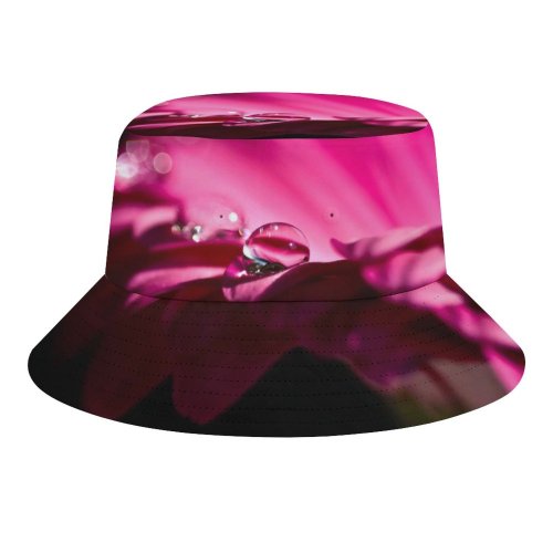 yanfind Adult Fisherman's Hat Flowers Daisy Gerbera Daisy Dew Drops Droplets Fishing Fisherman Cap Travel Beach Sun protection