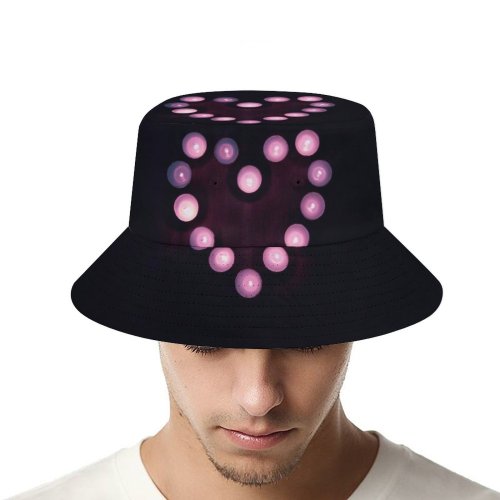 yanfind Adult Fisherman's Hat Sharon McCutcheon Black Dark Love Love Heart Candle Lights Heart Tea Light Fishing Fisherman Cap Travel Beach Sun protection