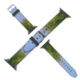 yanfind Watch Strap for Apple Watch Tall Grass Grassy Wild Bullrushes  Breezy  Peacful Peace Contrast Sky Compatible with iWatch Series 5 4 3 2 1