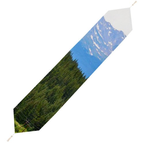 Yanfind Table Runner Abies Tree Slope Mountain Grass Pine Snow Plant Fir Free Spruce Everyday Dining Wedding Party Holiday Home Decor