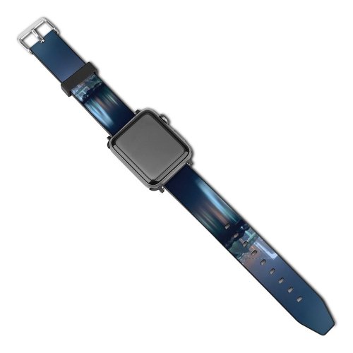 yanfind Watch Strap for Apple Watch Nihongraphy Rainbow  Tokyo Japan Suspension  Waterfront Silhouette Cityscape City Lights Compatible with iWatch Series 5 4 3 2 1