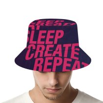yanfind Adult Fisherman's Hat Quotes Eat Sleep Create Repeat Inspirational Quotes Neon Typography Fishing Fisherman Cap Travel Beach Sun protection