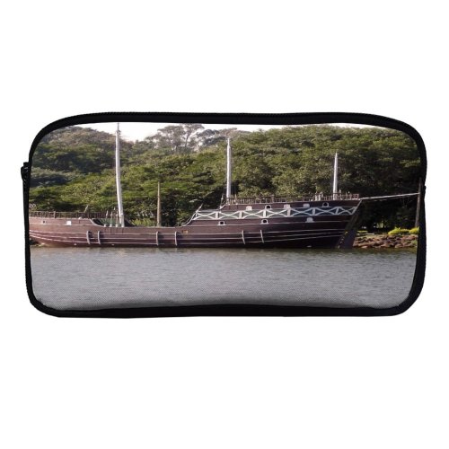 yanfind Pencil Case YHO Brazilian Caravele Portuguese Carvel Vehicle Lake Vessel Sailor Boat Sea Sailing Ship Zipper Pens Pouch Bag for Student Office School