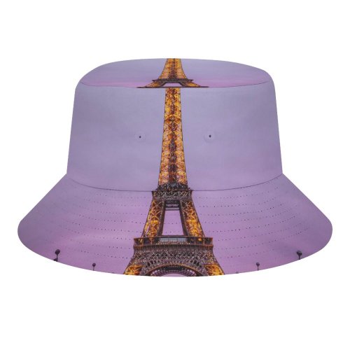 yanfind Adult Fisherman's Hat Denys Nevozhai Eiffel Tower Paris France Evening Purple Sky Lights Iconic Fishing Fisherman Cap Travel Beach Sun protection