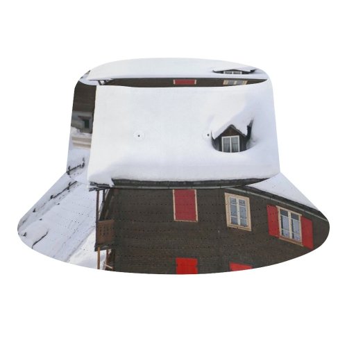yanfind Adult Fisherman's Hat Winter Sugar Roof Snow Storm Blizzard Wood Winter Home Freezing Snow Mountain Fishing Fisherman Cap Travel Beach Sun protection