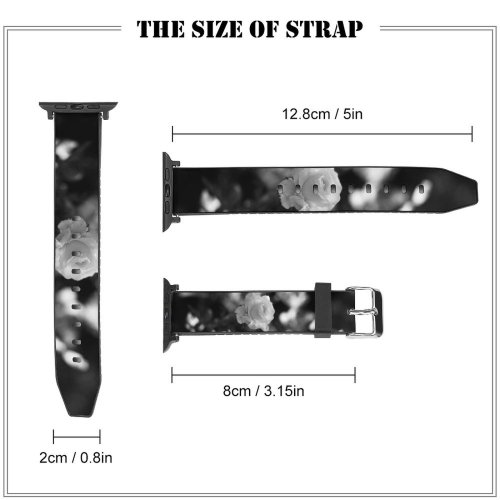 yanfind Watch Strap for Apple Watch Wallpapers Flower Rose Plant  Grey Moody Domain Images Public Dark Compatible with iWatch Series 5 4 3 2 1