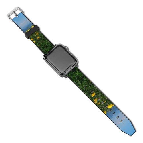 yanfind Watch Strap for Apple Watch Rural Countryside Domain Hirondelle Pasture Farm Pictures Grassland Outdoors Swallow Flower Compatible with iWatch Series 5 4 3 2 1