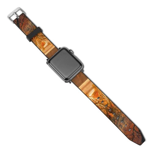 yanfind Watch Strap for Apple Watch Johannes Plenio Forest Road Daylight Autumn Fall Sunrays Trees Compatible with iWatch Series 5 4 3 2 1