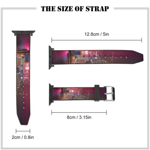 yanfind Watch Strap for Apple Watch Trey Ratcliff Hong Kong Cityscape Kowloon Architecture Nightlife Ferris Wheel Lights River Compatible with iWatch Series 5 4 3 2 1