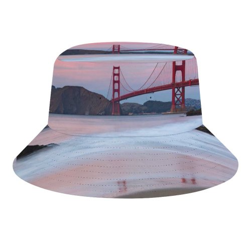 yanfind Adult Fisherman's Hat Destin Golden Gate Bridge Evening Coastline San Francisco Beach California Fishing Fisherman Cap Travel Beach Sun protection