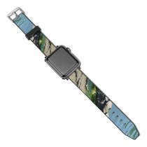 yanfind Watch Strap for Apple Watch Turtles Rock Bank Resources Botany Reflection Watercourse Pond Tree Waterway Compatible with iWatch Series 5 4 3 2 1