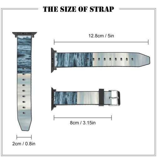 yanfind Watch Strap for Apple Watch Saint Baltic  Coast Grey Horizon Outdoors Cloudy Wave Cloud Beach Images Compatible with iWatch Series 5 4 3 2 1