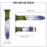 yanfind Watch Strap for Apple Watch Pussy  Pond Sky Clouds Weeds Swamp Forest Grass Plants Stick Horsetail- Compatible with iWatch Series 5 4 3 2 1