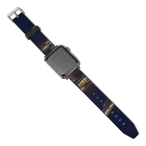 yanfind Watch Strap for Apple Watch Vincentiu Solomon London  United  River Thames Night Time Ancient Architecture Compatible with iWatch Series 5 4 3 2 1
