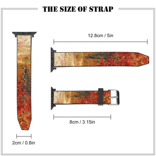 yanfind Watch Strap for Apple Watch Autumn Leaves Forest Pathway Scenery Fall Trees Compatible with iWatch Series 5 4 3 2 1