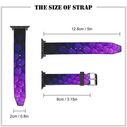 yanfind Watch Strap for Apple Watch Dante Metaphor Abstract Hexagons Patterns Violet Blocks Compatible with iWatch Series 5 4 3 2 1