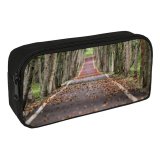 yanfind Pencil Case YHO Fall Trees Road Tarmac Woods Foliage Zipper Pens Pouch Bag for Student Office School
