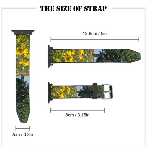 yanfind Watch Strap for Apple Watch Rural Building Countryside Plant Domain Trunk Farm Pictures Grassland Outdoors Tree Compatible with iWatch Series 5 4 3 2 1
