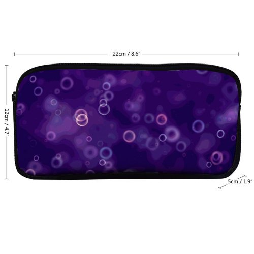 yanfind Pencil Case YHO Tomislav Jakupec Abstract Bubbles Bokeh Purple Blurred Zipper Pens Pouch Bag for Student Office School