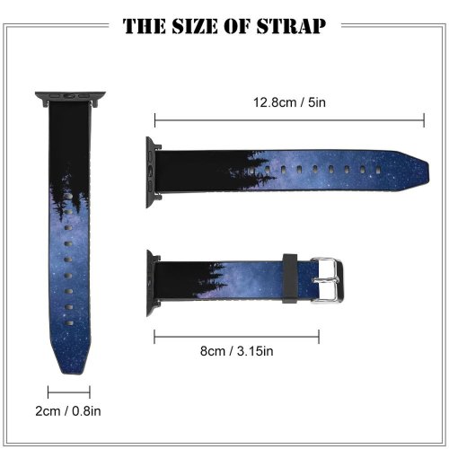 yanfind Watch Strap for Apple Watch Night Starry Sky Forest Silhouette Astronomy Cosmos Compatible with iWatch Series 5 4 3 2 1