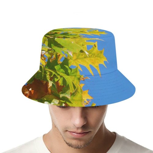 yanfind Adult Fisherman's Hat Sky Buds Sun Autumn Woody Leaves Branch Sky Plant Maple Bush Bud Fishing Fisherman Cap Travel Beach Sun protection