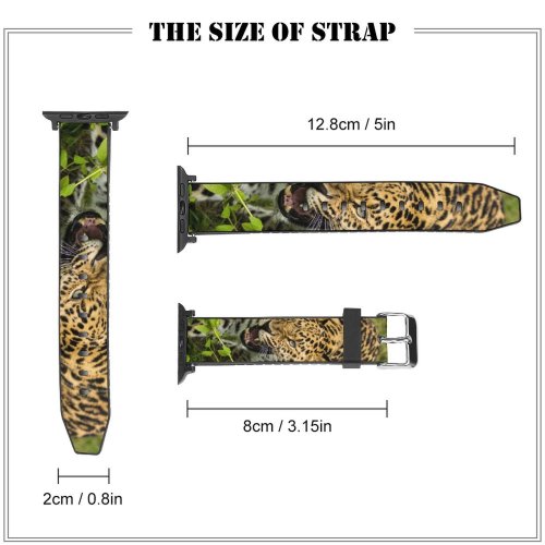 yanfind Watch Strap for Apple Watch Leopard Grass Wild Big Cat Compatible with iWatch Series 5 4 3 2 1