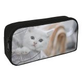 yanfind Pencil Case YHO Lovely Creative Images Wallpapers Grey Commons Pictures Pet Kitten Angora Cute Cat Zipper Pens Pouch Bag for Student Office School