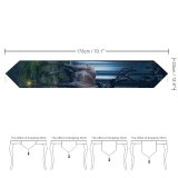 Yanfind Table Runner Oliver Henze Fantasy Hirsch Wild Woods Forest Tall Trees Foggy Everyday Dining Wedding Party Holiday Home Decor