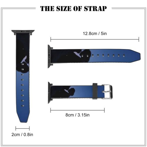 yanfind Watch Strap for Apple Watch Love Couple Silhouette First Kiss Romantic Sunset Compatible with iWatch Series 5 4 3 2 1