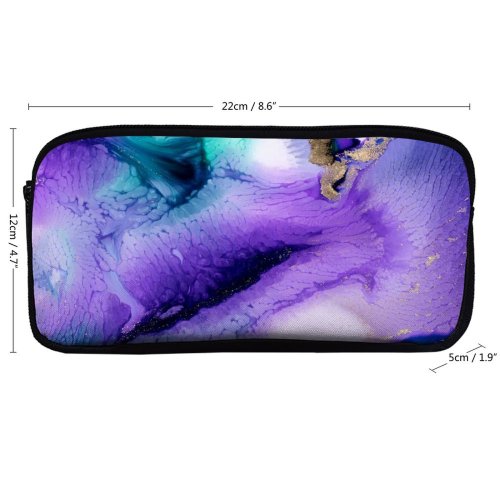 yanfind Pencil Case YHO Robert Kohlhuber Abstract Liquid Art Pearl Purple Flowering Fluid Zipper Pens Pouch Bag for Student Office School
