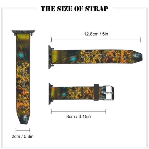 yanfind Watch Strap for Apple Watch Colours Leaf Plant Creative Pictures Outdoors Tree Grass Maple Art Autumn Compatible with iWatch Series 5 4 3 2 1