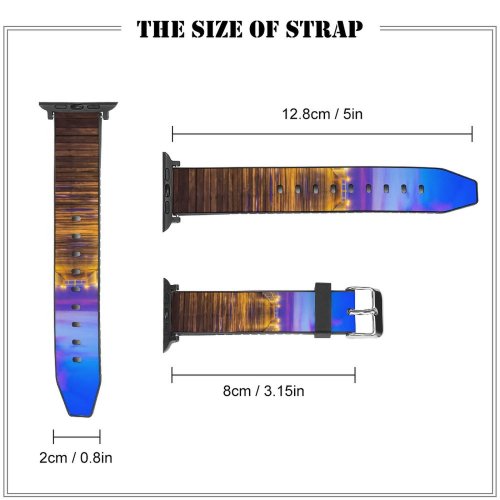 yanfind Watch Strap for Apple Watch Anek Suwannaphoom Wooden Pier  Sunset Horizon Resort Dawn Vacation Holidays Phuket Compatible with iWatch Series 5 4 3 2 1