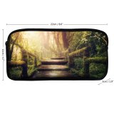 yanfind Pencil Case YHO Dorothe Wooden Stairs Forest Jungle Trees Sunlight Wooden Planks Zipper Pens Pouch Bag for Student Office School