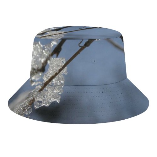 yanfind Adult Fisherman's Hat Winter Frost Heavy Twig Spring Christmas Crisp Branch Ice Frost Winter Tree Fishing Fisherman Cap Travel Beach Sun protection