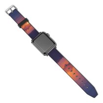 yanfind Watch Strap for Apple Watch Coyle Lakeside Sunset Deer Minimal Art Landscape Scenic Panorama Compatible with iWatch Series 5 4 3 2 1