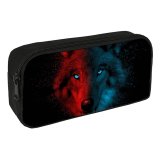yanfind Pencil Case YHO Wolf Scary Gradient Dark Zipper Pens Pouch Bag for Student Office School