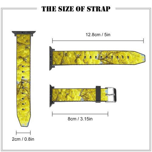 yanfind Watch Strap for Apple Watch Tree Tropical Tabasco Mexico Flower Plant Mimosa Woody Spring Flowering Subshrub Goldenrod Compatible with iWatch Series 5 4 3 2 1