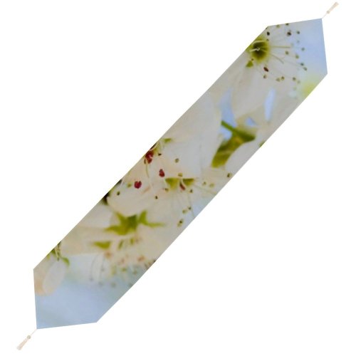 Yanfind Table Runner May Flower Blossum Spring Sky Limb Spring Cherry Leaves Branch Plant Flowers Everyday Dining Wedding Party Holiday Home Decor