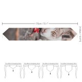 Yanfind Table Runner Young Kitty Grey Pet Funny Outdoors Street Fall Kitten Portrait Whiskers Cute Everyday Dining Wedding Party Holiday Home Decor