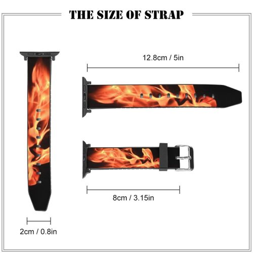 yanfind Watch Strap for Apple Watch Domain  Pictures Fire Burning Flame Public Dark Flames Christmas Images Compatible with iWatch Series 5 4 3 2 1
