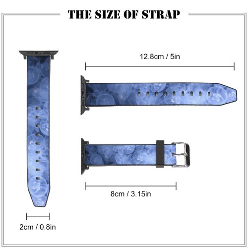yanfind Watch Strap for Apple Watch Black Dark Jellyfishes Sea  Underwater Dark Aquarium Transparent Compatible with iWatch Series 5 4 3 2 1