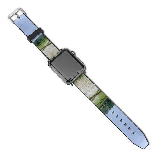 yanfind Watch Strap for Apple Watch Countryside Plant Rains Fields Farming Production Pictures PNG Grassland Cloud India Compatible with iWatch Series 5 4 3 2 1