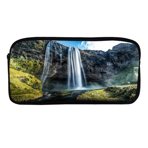 yanfind Pencil Case YHO Robin Kamp Seljalandsfoss Waterfalls Iceland  Cliff  Exposure Landscape Scenery Sky Zipper Pens Pouch Bag for Student Office School