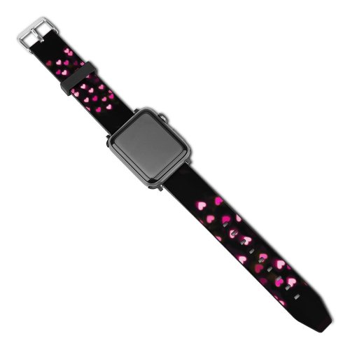 yanfind Watch Strap for Apple Watch Love Hearts Bokeh Glowing Lights Vibrant Blurred Heart Valentines Love Heart Compatible with iWatch Series 5 4 3 2 1