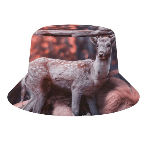 yanfind Adult Fisherman's Hat Comfreak Lion Deer Hirsch Predator Wild Big Cat Carnivore Fantasy Cute Fishing Fisherman Cap Travel Beach Sun protection