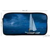 yanfind Pencil Case YHO Boat Ocean Sailboat Sea Transportation Watercraft System Sail Zipper Pens Pouch Bag for Student Office School
