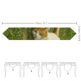 Yanfind Table Runner Young Kitty Grass Pet Outdoors Kitten Portrait Whiskers Lawn Field Cute Little Everyday Dining Wedding Party Holiday Home Decor